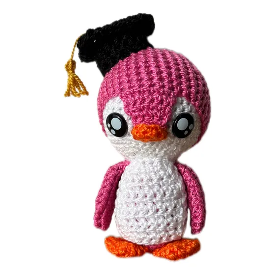 Pingüino Graduado Amigurumi Recuerdo Graduación Souvenir