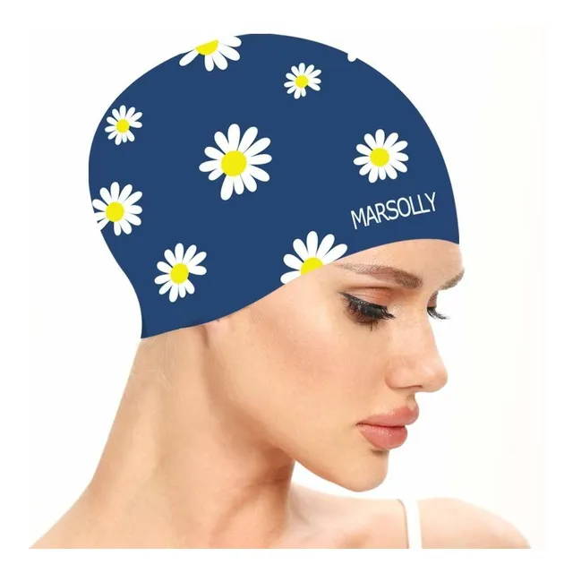 Gorro Natacion Silicona Para Dama Impermeable Pelo Largo