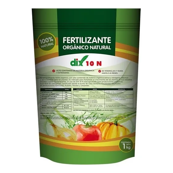 Fertilizante Orgánico Dix 10 Crecimiento 1kg - Plan-t
