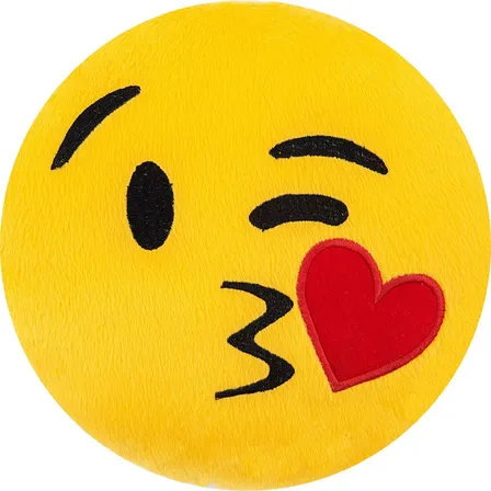 Almofada Pelúcia Emoji Bordado Emoticon Whatsapp 28x28 Cm