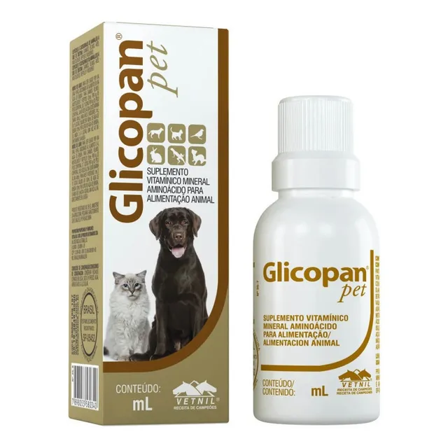 Glicopan Pet Vitamínico Mineral Aminoácido 250ml Vetnil 