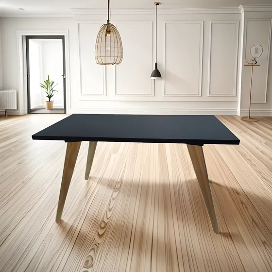 Mesa Ratona De Centro De Living Estilo Nórdico. Patas Madera