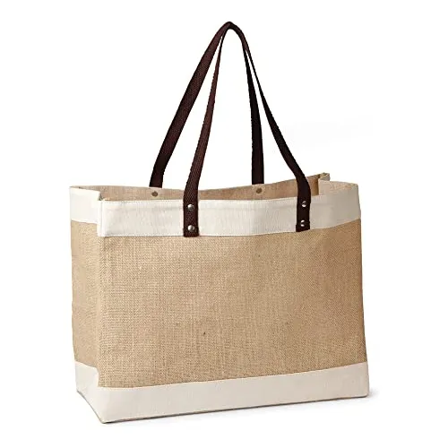 Bolsa Yute Natural Detall Algodon Asa Malla 22  Largo: 17  X