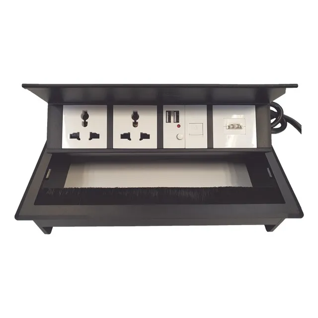 Caja Horizontal Tipo Hub 2 Puertos Usb 2 Contactos Electrico