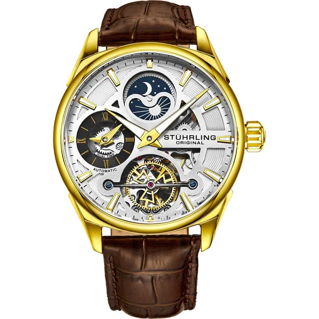Stuhrling Original Skeleton Vestido Analógico Reloj Bc8nd