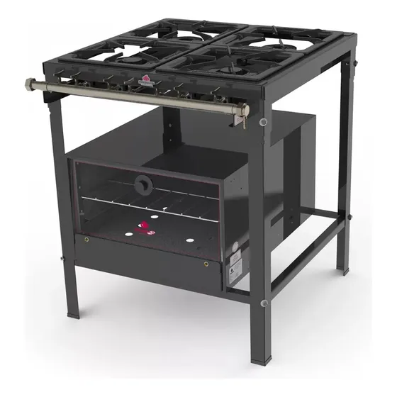 Cocina 4 Hornallas Y Horno Piso De Chapa 0,75 X 0,86 X 0,80m
