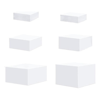 6 Peças Caixa De Exibição De Cubo Acrílico Riser Branco 6 Peças Caixa De Exibição De Cubo Acrílico Riser Branco
