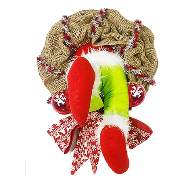 Corona Navideña Grinch Para Ventanas Y Chimeneas