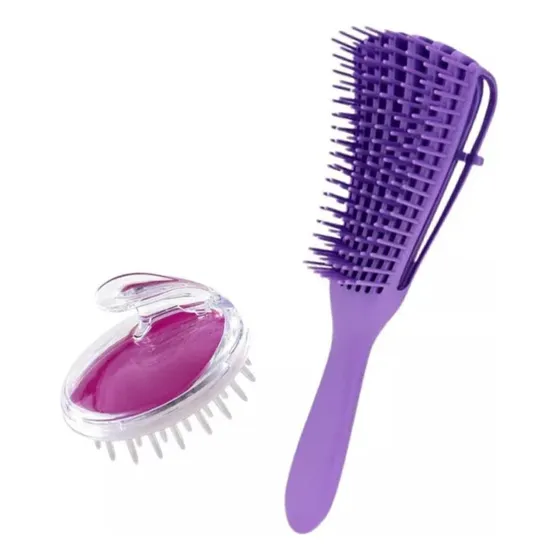 Kit De Cepillo Flexible Y Masajeador Capilar 