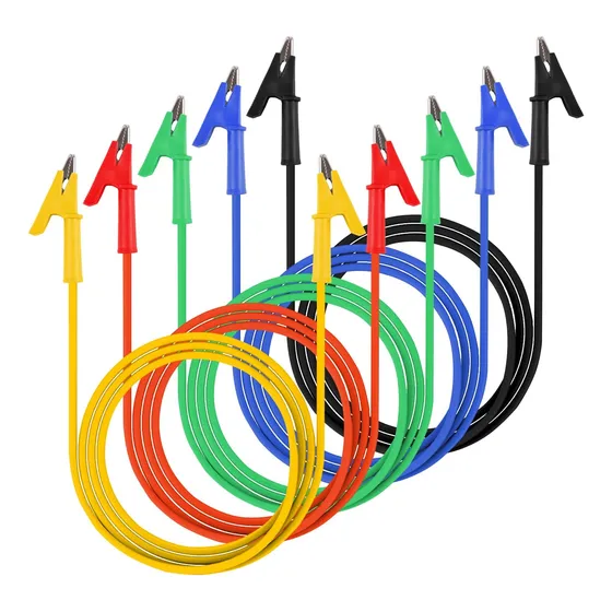 Wgge Juego De 5 Cables De Prueba Con Clips De Doble Extremo,