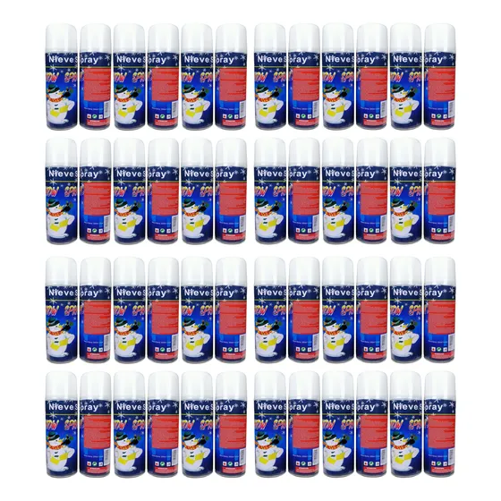 Pack 48 Spray Nieve Espuma Blanca Año Nuevo Cumpleaños 250ml