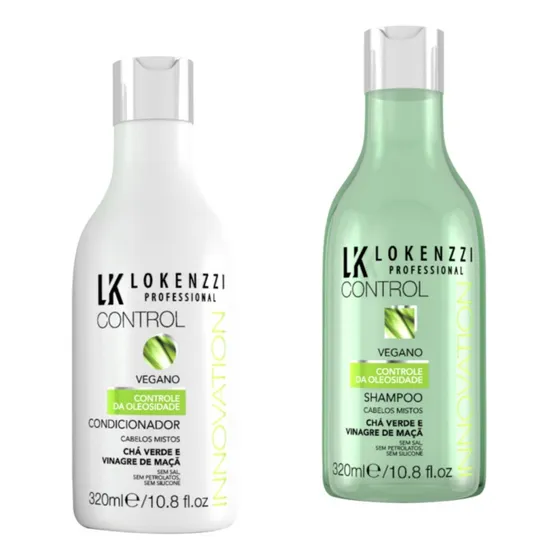 Kit Shampoo E Condicionador Cabelos Oleoso Lokenzzi Vegano