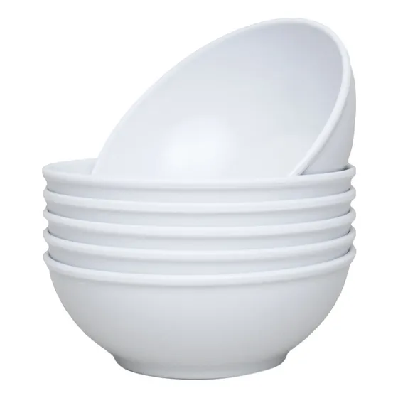 Juego 6 Bowls Tazón Melamina 750 Ml - 6 Color Blanco