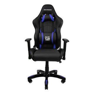 Cadeira De Escritório Mymax Mx12 Gamer Ergonômica Preto E Azul Com Estofado De Tecido Sintético Pu Cadeira De Escritório Mymax Mx12 Gamer Ergonômica Preto E Azul Com Estofado De Tecido Sintético Pu