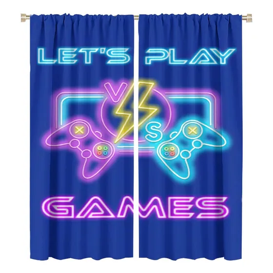 Cortina Opaca Para Videojuego Color Rosa Cian Neon Niño 2 55