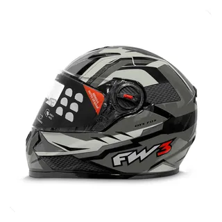 Capacete Para Moto Fw3 Gtx Fox Grafite Brilhante Tamanho 60 