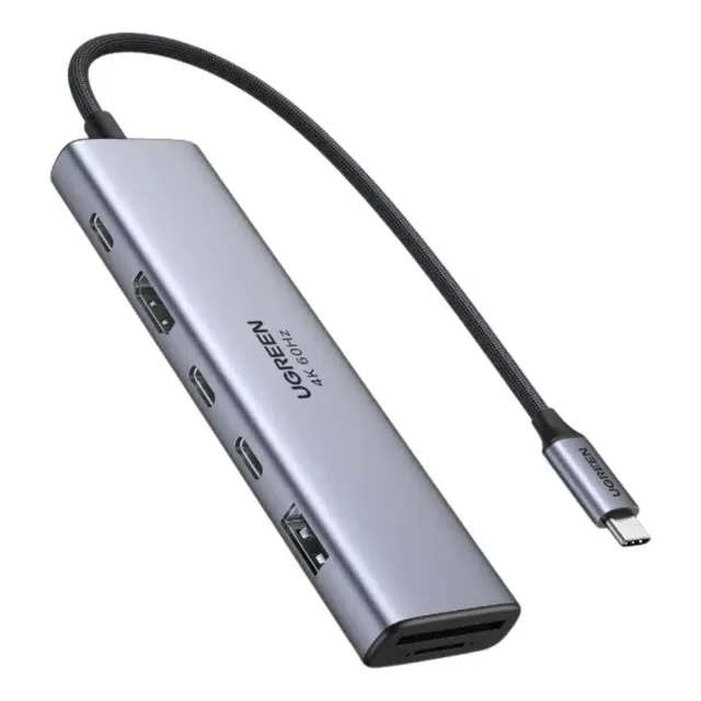 Adaptador Hdmi Para Mac Multipuerto Usb C Hub 7 En 1 Sd/tf Color Gris