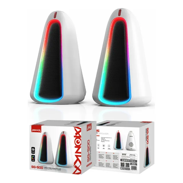Parlantes Gamer Para Pc Rgb Monka Zilla Stereo Gaming