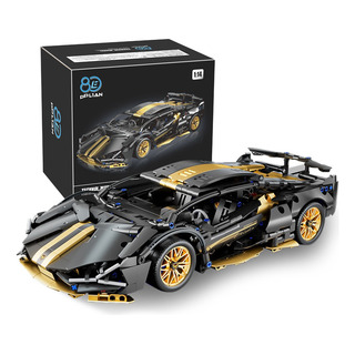 Bloques De Construcción Coche Carreras Negro Le& Go 1299pc+ Bloques De Construcción Coche Carreras Negro Le& Go 1299pc+