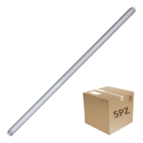 Pack 5pz Tubo Led Regleta Interconectable Transparente 60cm 
