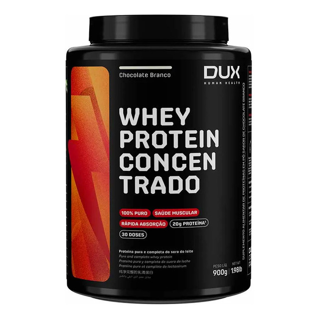 Whey Protein Concentrado 900g Chocolate Branco Dux Nutrition Whey Protein Concentrado 900g Chocolate Branco Dux Nutrition