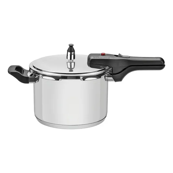 Olla a presión Tramontina Brava de acero inoxidable con triple fondo, 22 cm y 6 L