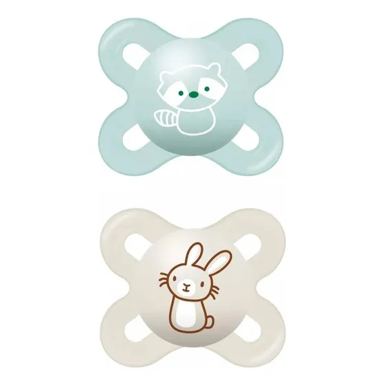2 Chupetes Silicona Mam Start Forest 0-2m, Gris