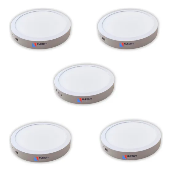 Pack X 5 Plafón Led 18w Aluminio Redondo De Aplicar Trefi