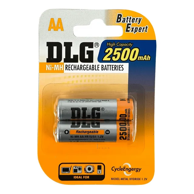 Pila Batería Recargable Aa 2500 Mah X2 Unidades