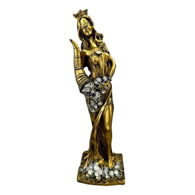Escultura Imagem Deusa Da Fortuna Em Resina 28 Cm Resina