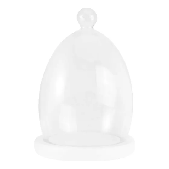 Decorativo Cristal Transparente Base Madera Rustica Centro