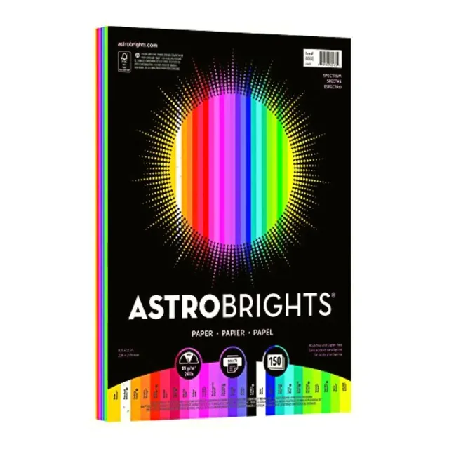 Astrobrights Papel De Color 21.6 x 27.9 cm, 25 colores
