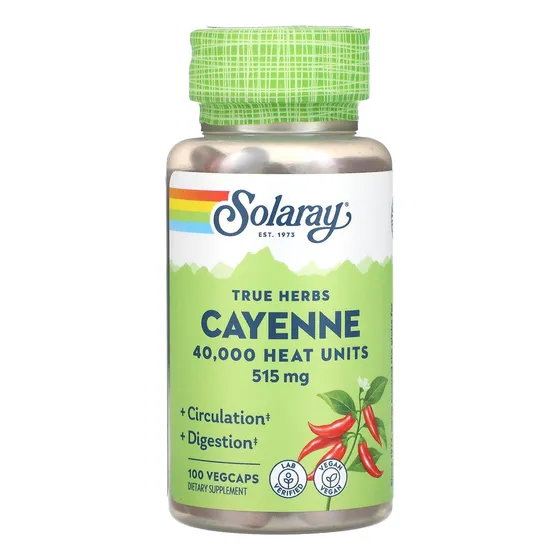 Pimienta De Cayena Solaray 515 Mg | 40.000 Unidades De Calor