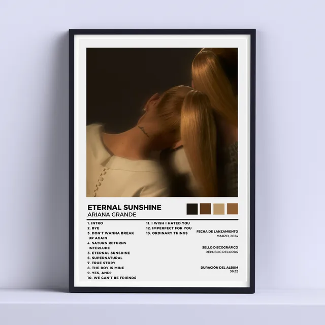 Cuadro Ariana Grande Eternal Sunshine  30x40cm Con Vidrio