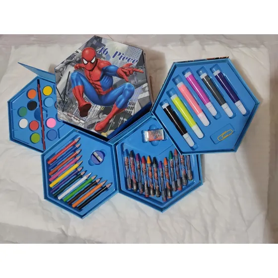Set De Arte Colores Creyones Spiderman Cars Frozen Princesa 
