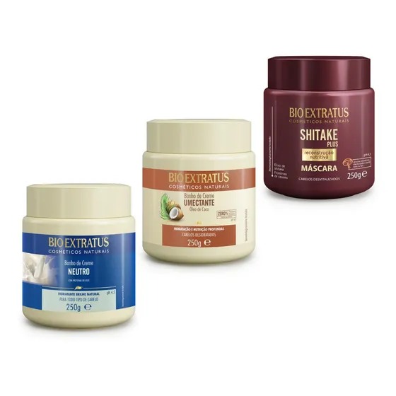 Kit Cronograma Capilar 3 Hidratação + Nutrição +reconstrução
