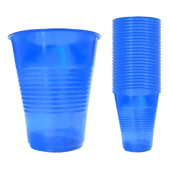 Vaso Neón Azul Aqua Primo Desechable 80 Pzas 10 Onzas