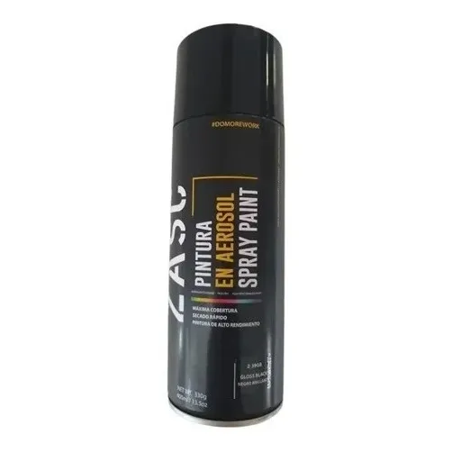 Pintura Spray Negro Brillante Zasc 400ml 