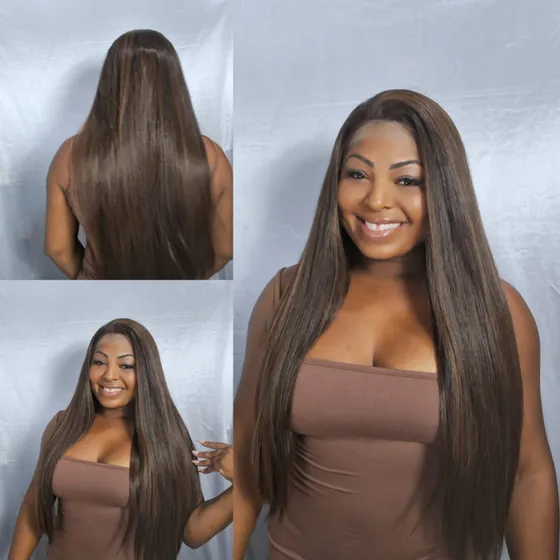 Peruca Lace Front Repartirção Livre Tela Hd 70 Cm