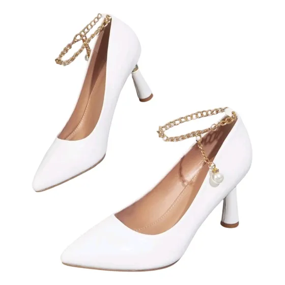 Zapatos Para Dama Shein Blanco Con Tobillera