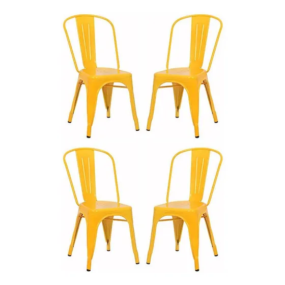Set X4 Sillas Tolix - Desillas Color de la estructura Amarillo x 4 Unidades