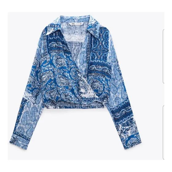 Camisa Cropped Estampada Zara