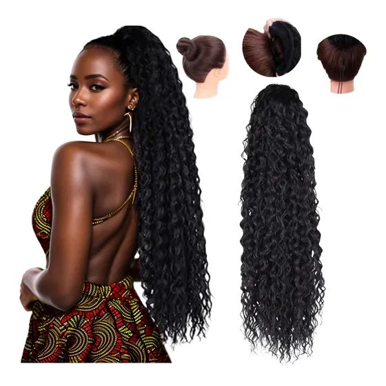 Cabelo Aplique Rabo De Cavalo Cacheado Semelhante Ao Natural