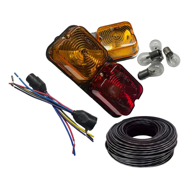 Kit Faros Luces Traseras Trailer Cable 5x1 Con Fichas Baiml