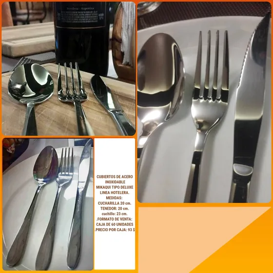 Juego De Cubiertos Mykaqui Linea Hotelera Premium 60 Piezas