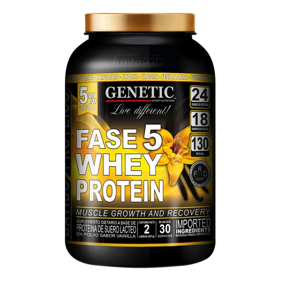 Batido Reemplaza Comidas Masa Muscular Whey Fase 5 Genetic