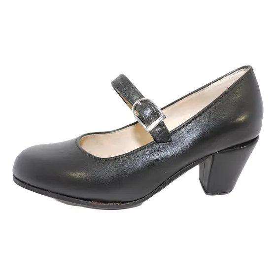 Zapato De Baile Español Cuero Y Suela Altura Taco 5.5cm 