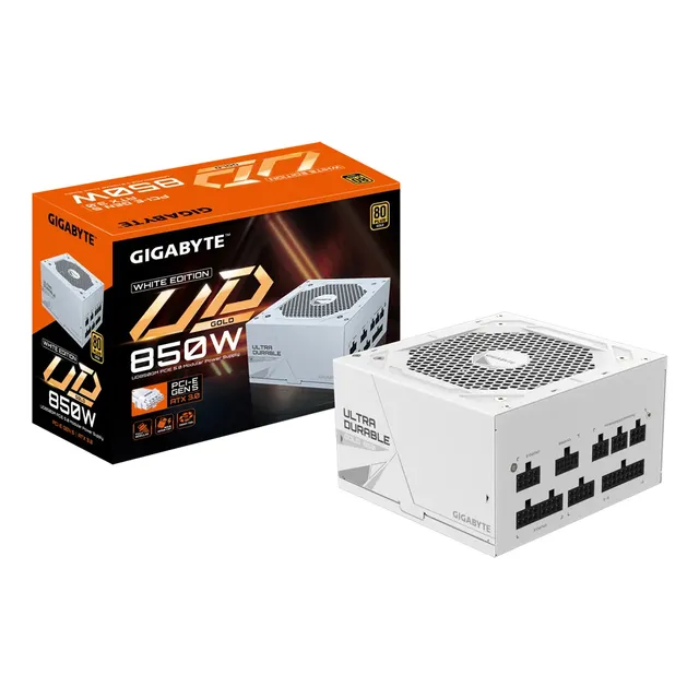 Fuente de poder para PC Gigabyte Full Modular GP-UD850GM PG5W 850W blanca 220V