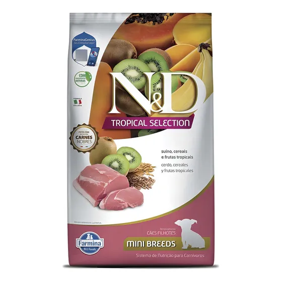 N&d Tropical Selection Cães Mini Filhote Suino 2+0,5kg