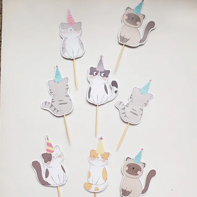 Toppers Para Cupcakes Gatitos Pinchos Candy Bar